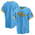 Custom Powder Blue 2022 City Connect MIL Baseball Shirt Top