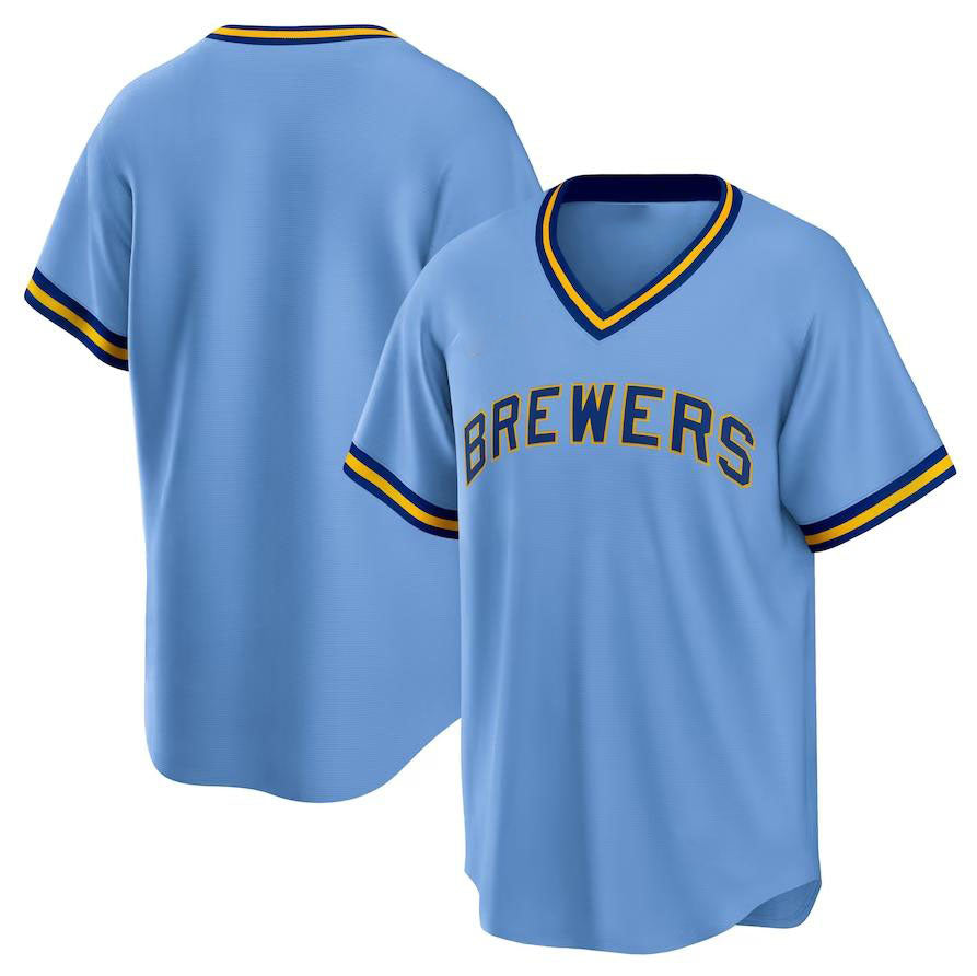 Custom Powder Blue MIL Baseball Shirt Top