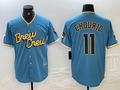 Custom #11 Blue 2022 City Connect MIL Baseball Shirt Top