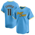 Custom #11 Powder Blue City Connect MIL Baseball Shirt Top