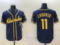 Custom #11 Navy MIL Baseball Shirt Top