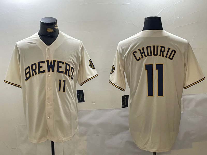 Custom #11 Cream MIL Baseball Shirt Top