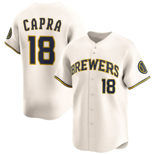 Custom #18 Cream 2025 MIL Baseball Shirt Top