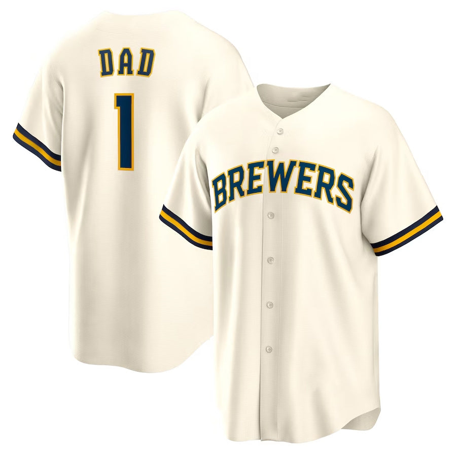 Custom #1 White MIL Baseball Shirt Top