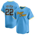 Custom #22 Powder Blue City Connect MIL Baseball Shirt Top