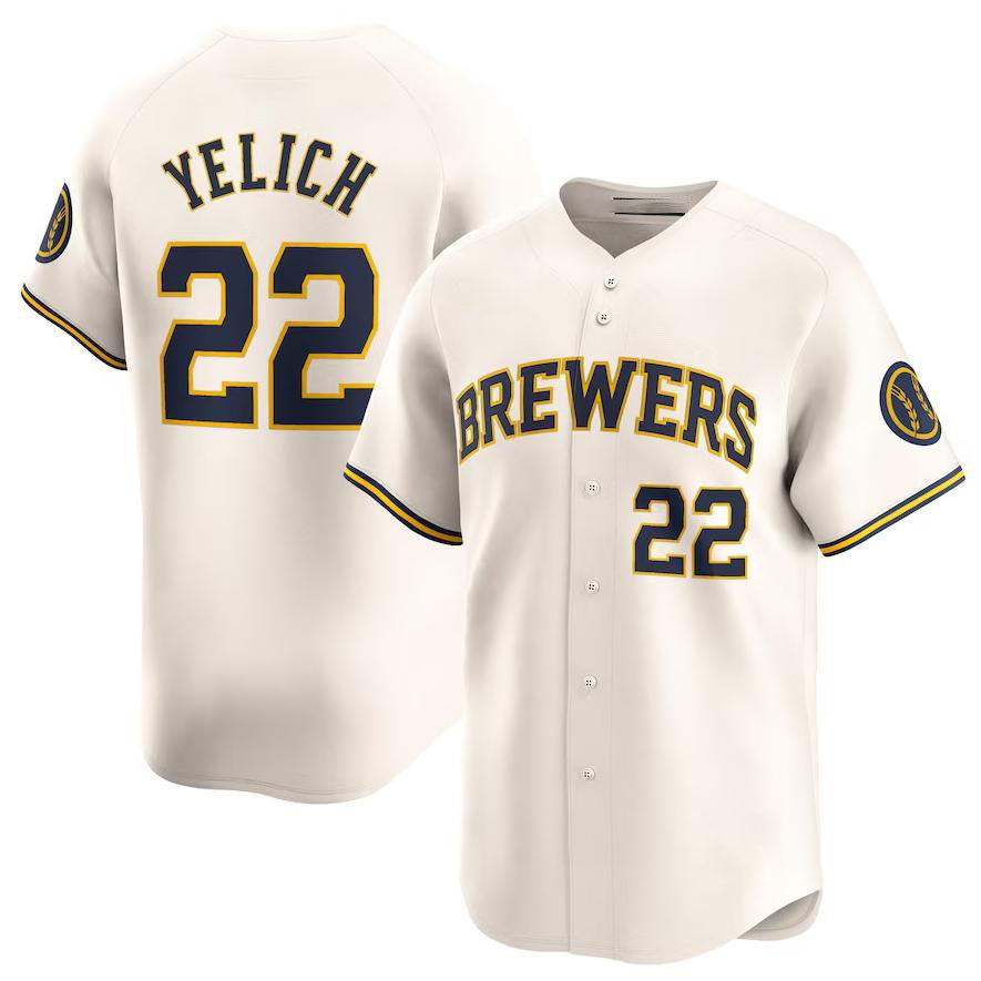 Custom #22 Cream MIL Baseball Shirt Top