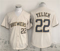Custom #22 Cream MIL Baseball Shirt Top