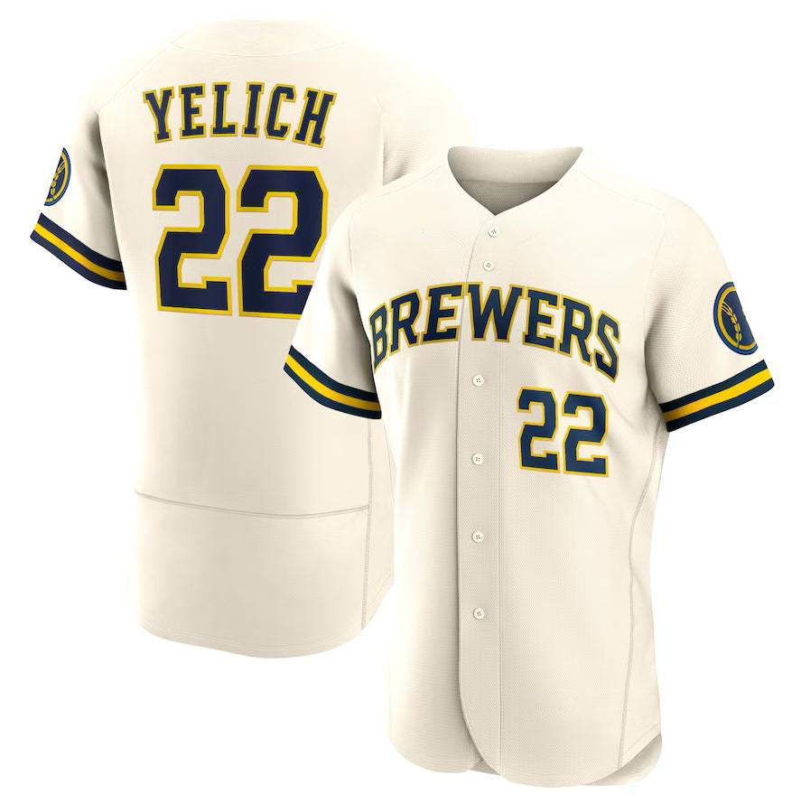 Custom #22 Cream MIL Baseball Shirt Top