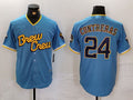 Custom #24 Blue 2022 City Connect MIL Baseball Shirt Top