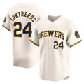 Custom #24 Cream MIL Baseball Shirt Top