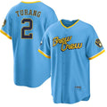 Custom #2 Blue 2022 City Connect MIL Baseball Shirt Top