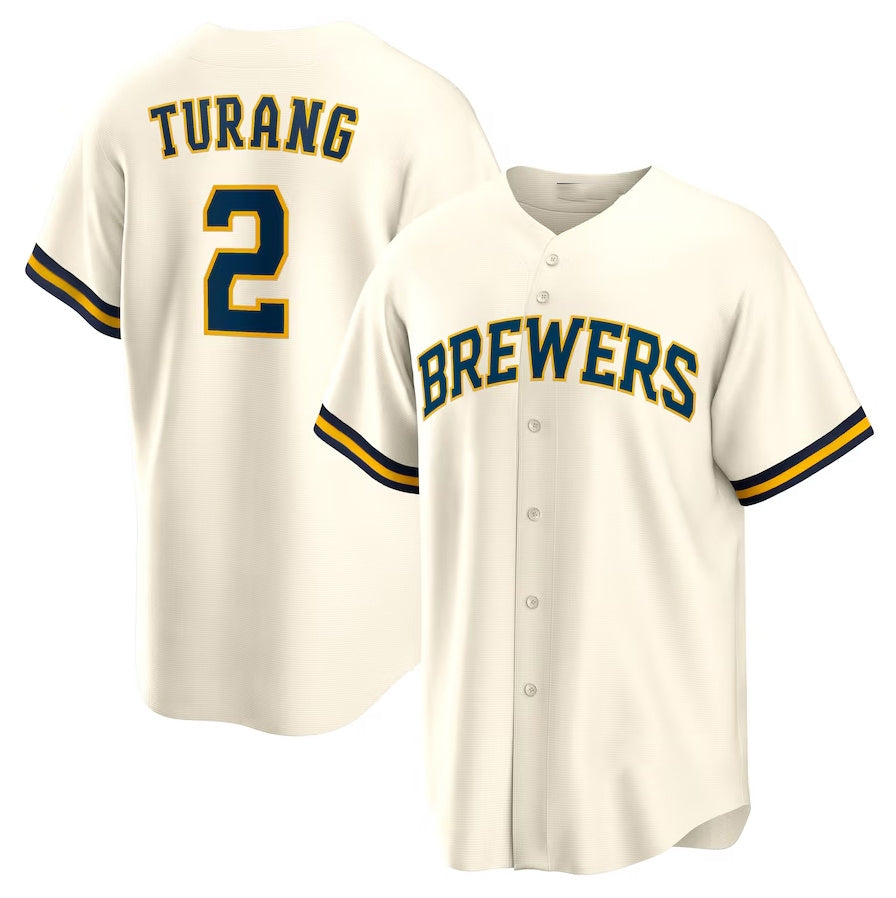 Custom #2 Cream MIL Baseball Shirt Top