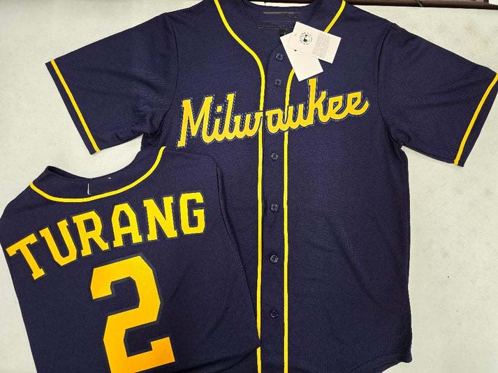 Custom #2 Navy Blue MIL Baseball Shirt Top