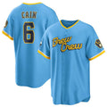 Custom #6 Powder Blue 2022 City Connect MIL Baseball Shirt Top