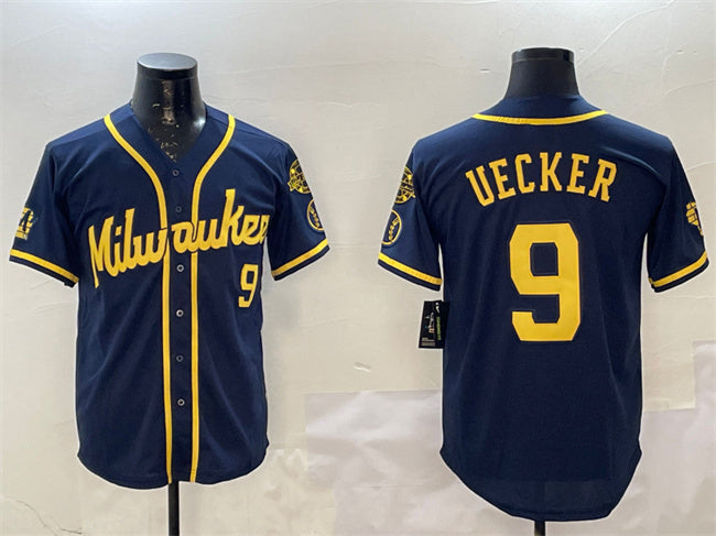 Custom #9 Navy MIL Baseball Shirt Top