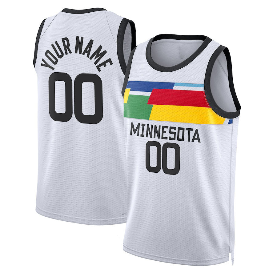 Custom #23 White 2022 MIN Basketball Shirt Top