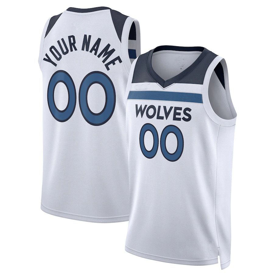 Custom #23 White 2022 MIN Basketball Shirt Top