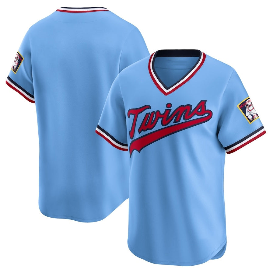 Custom Light Blue MIN Baseball Shirt Top