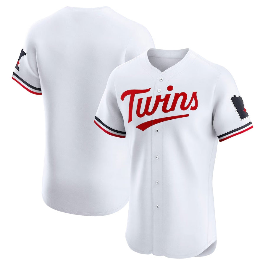Custom White MIN Baseball Shirt Top