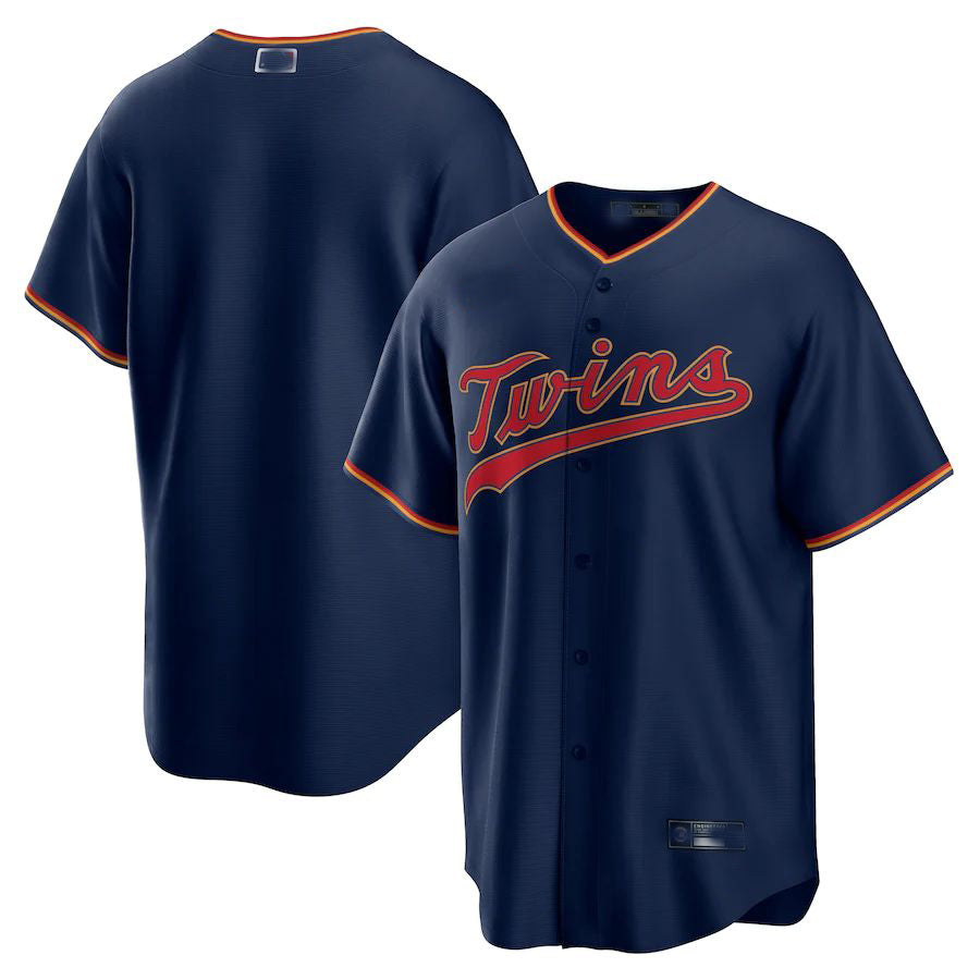 Custom Navy MIN Baseball Shirt Top