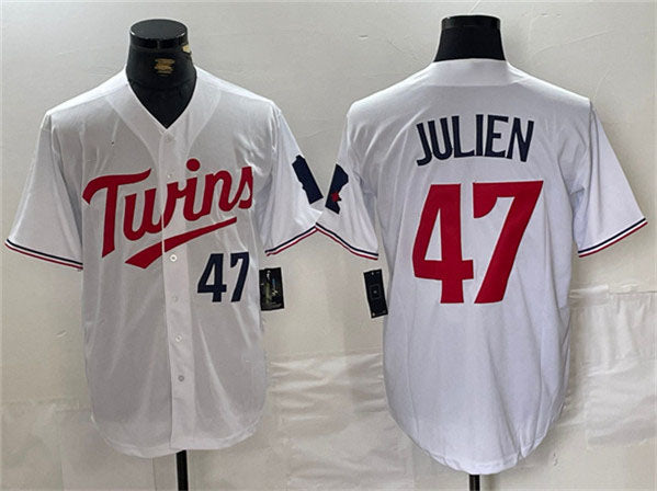 Custom #47 White MIN Baseball Shirt Top