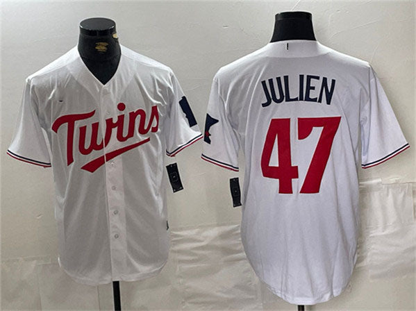 Custom #47 White MIN Baseball Shirt Top