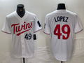 Custom #49 White MIN Baseball Shirt Top