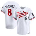 Custom #8 White MIN Baseball Shirt Top