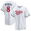 Custom #8 White MIN Baseball Shirt Top