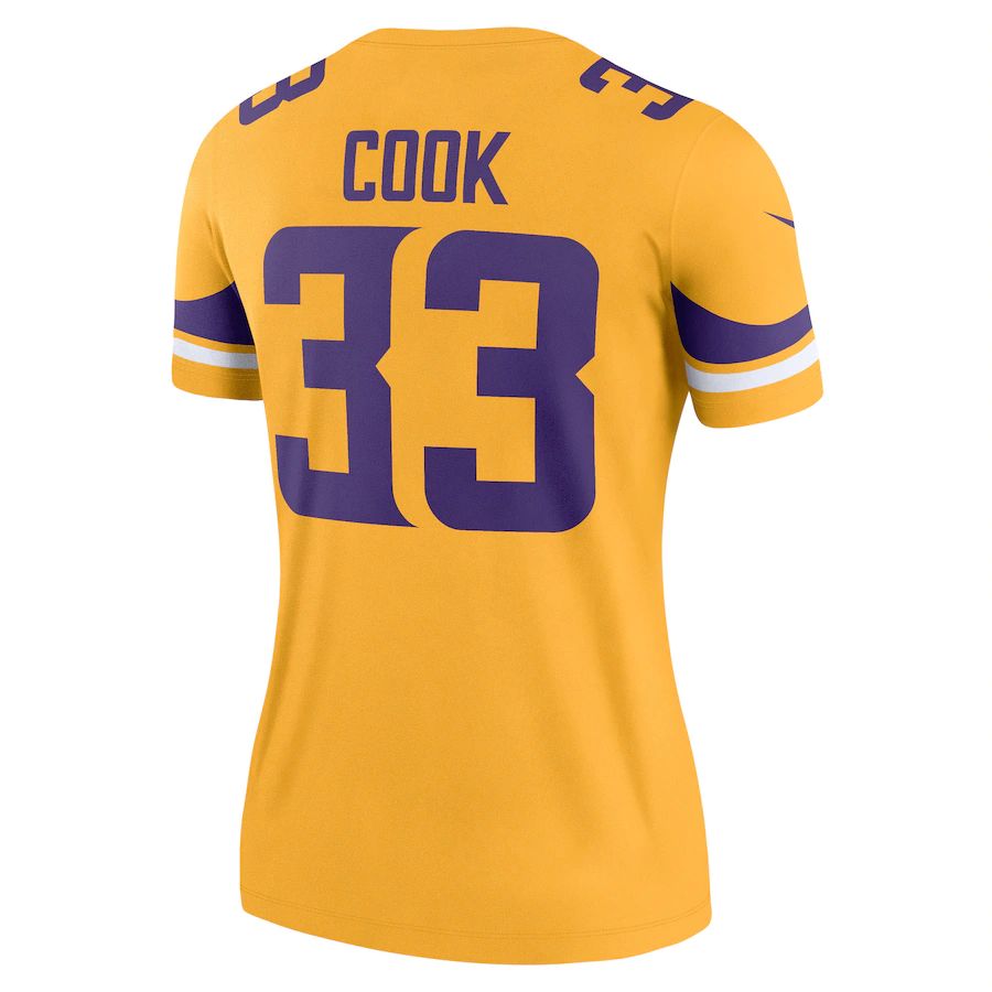 Custom #33 Gold MIN Football Shirt Top