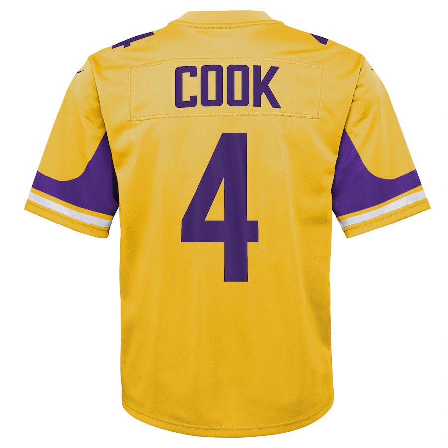 Custom #4 Gold MIN Football Shirt Top