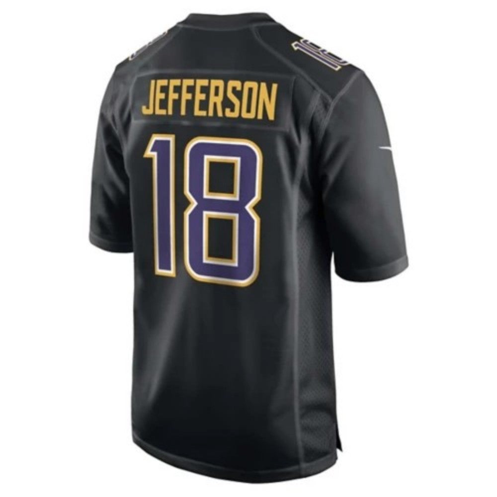 Custom #18 Black MIN Football Shirt Top