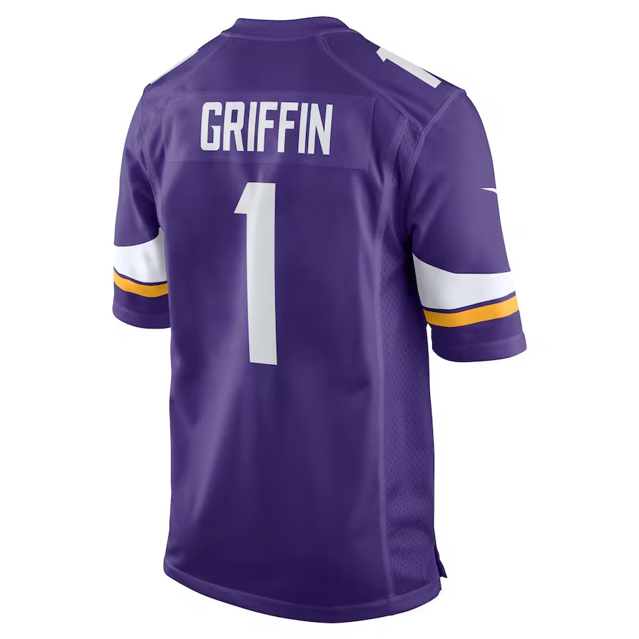 Custom #1 Purple MIN Football Shirt Top