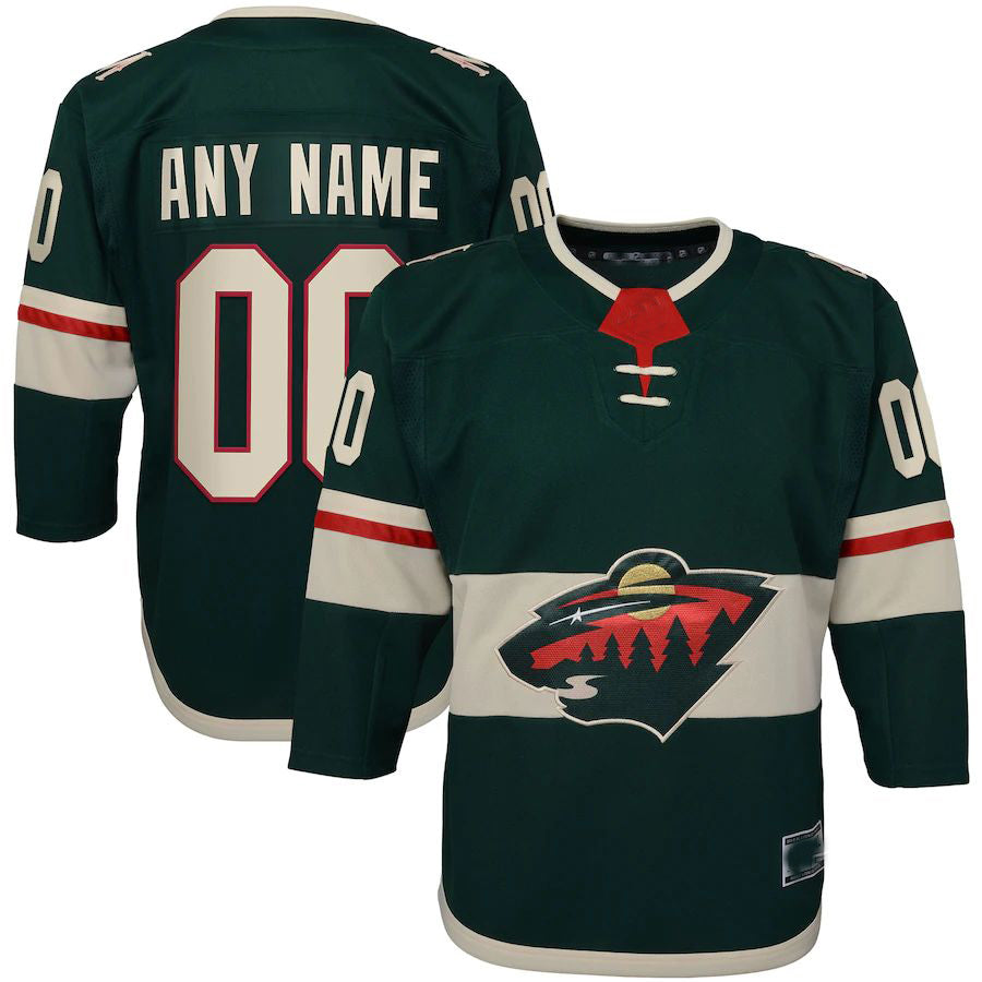 Custom Green MIN Hockey Shirt Top