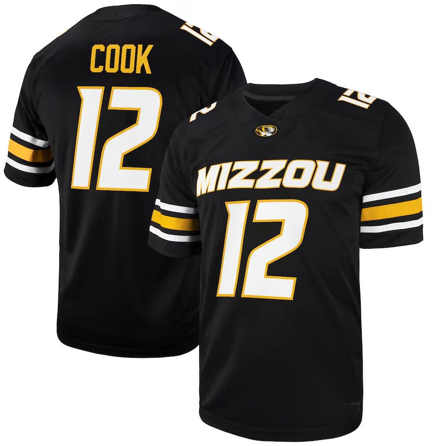 Custom #12 Black Football Shirt Top