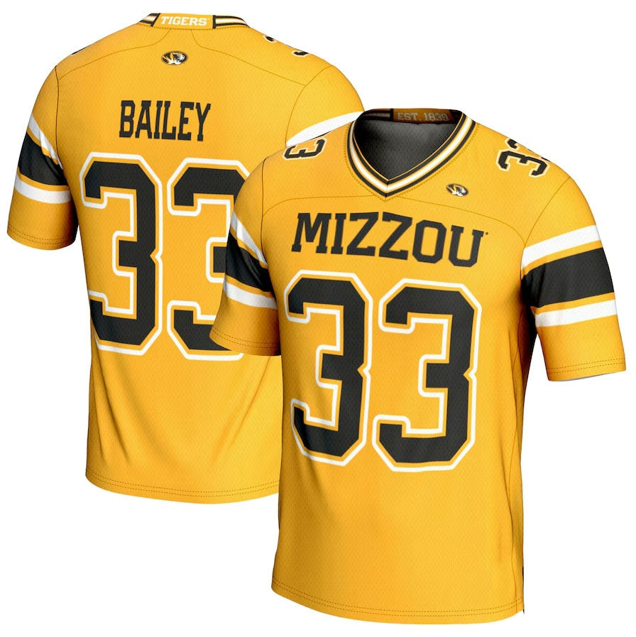 Custom #33 Gold Football Shirt Top