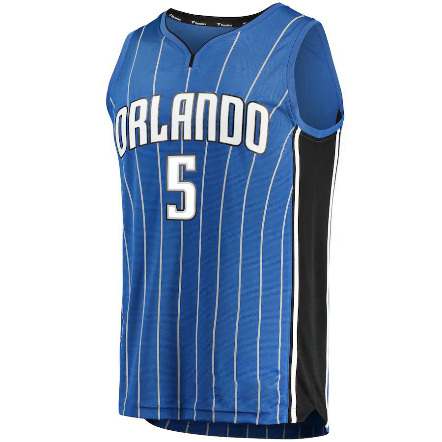 Custom #5 Blue ORL Basketball Shirt Top