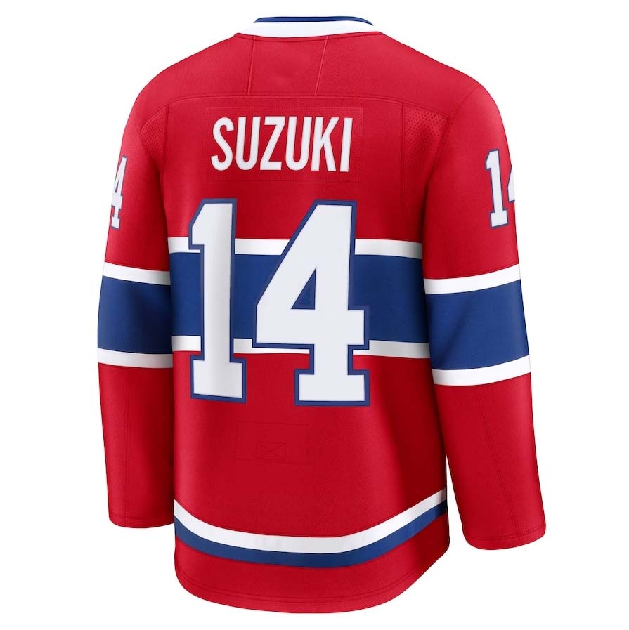 Custom #14 Red MTL Hockey Shirt Top