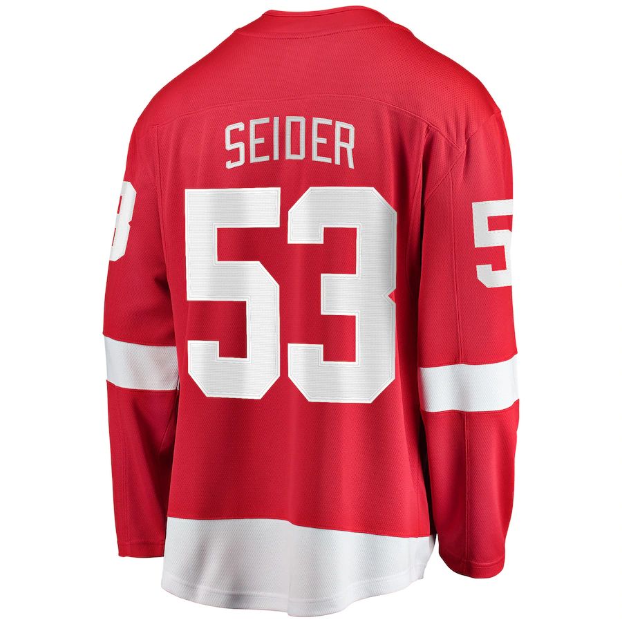 Custom #53 Red DET Hockey Shirt Top