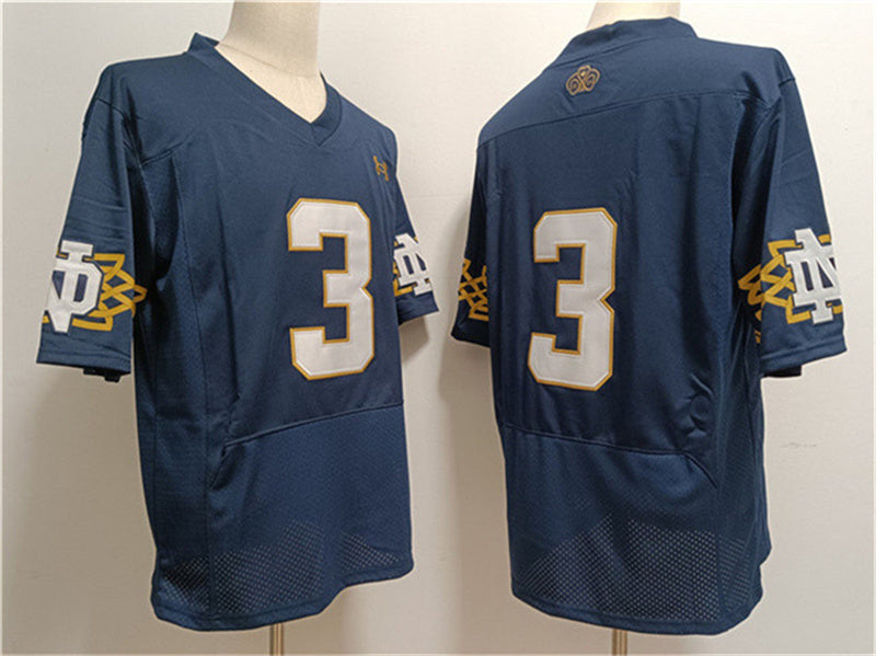 Custom #3 Navy College Shirt Top
