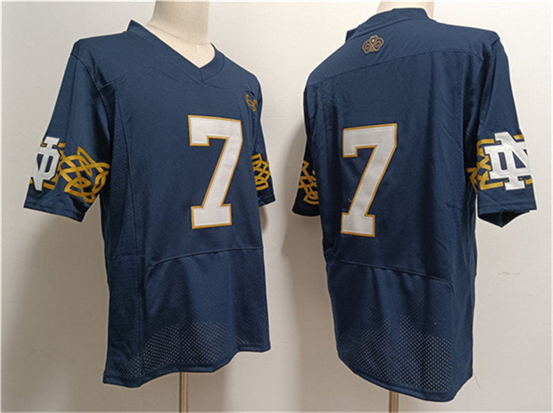 Custom #7 Navy College Shirt Top