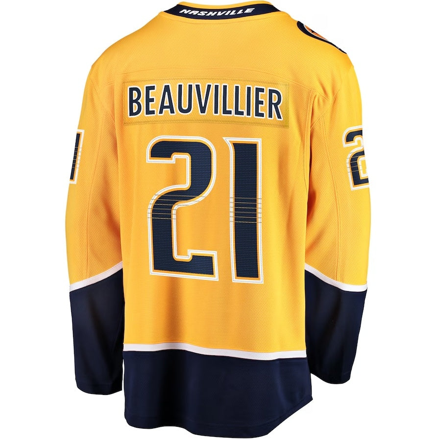 Custom #21 Gold NSH Hockey Shirt Top