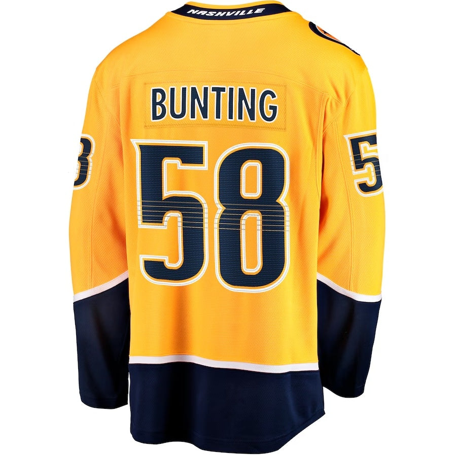 Custom #58 Gold NSH Hockey Shirt Top