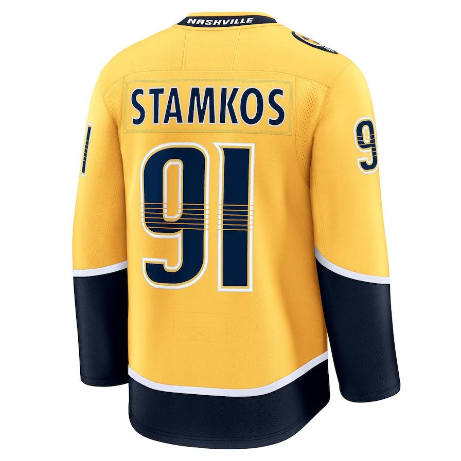 Custom #91 Gold NSH Hockey Shirt Top