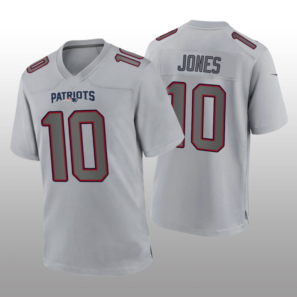 Custom #10 Gray NE Football Shirt Top