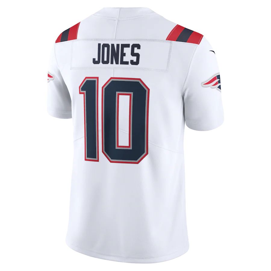 Custom #10 White NE Football Shirt Top