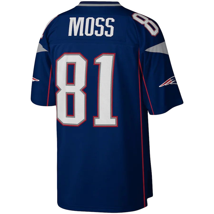 Custom #81 Navy NE Football Shirt Top