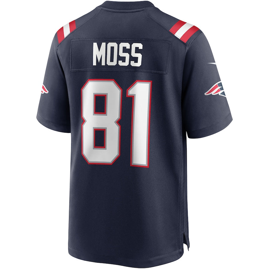 Custom #81 Navy NE Football Shirt Top