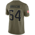 Custom #54 Olive 2022 NE Football Shirt Top