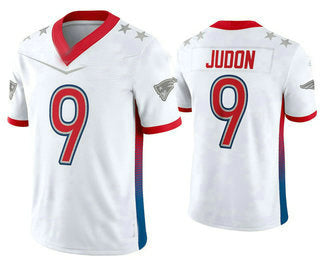 Custom #9 White 2022 NE Football Shirt Top